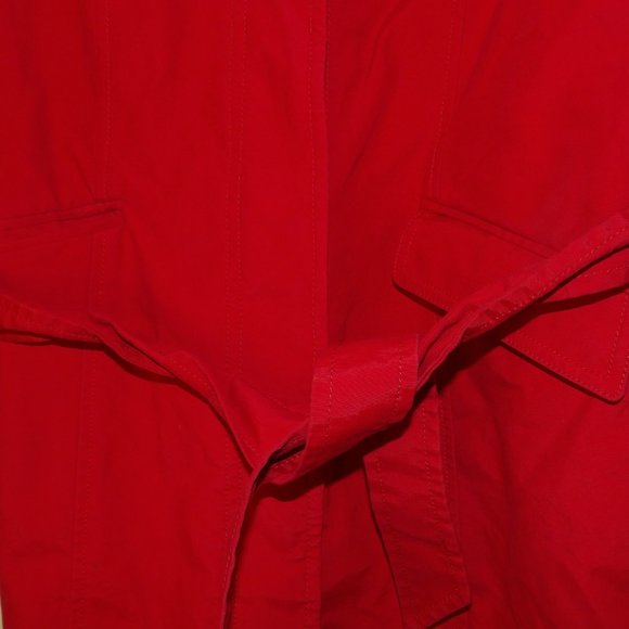 GUC Talbots Red Belted Parka Coat Sz 14 - Picture 3 of 7